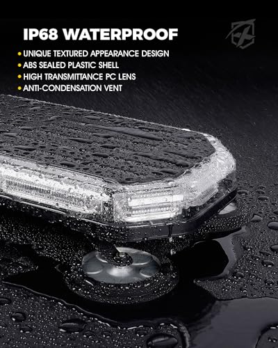 Xprite 42 LED Rooftop Beacon Strobe Light Bar Emergency Warning Hazard Flashing Snowplow Lights w/Controller for Construction Vehicles Towing Work Trucks Plows Pickup-White Red - color: White Red
