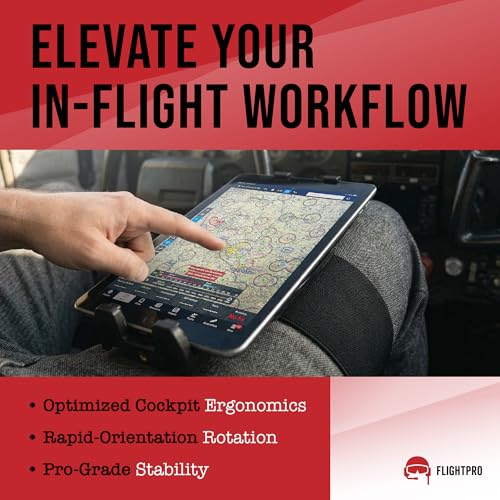 ProAviator Pilot Kneeboard for iPad & Phone (5-13"), 360° Rotating Aviation Mount with Adjustable Tilt, Fits iPad Pro, Air, Mini & Galaxy Tab - color: Kneeboard Strap