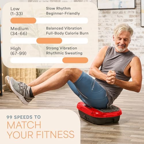 Lifepro HexaPlate Lite Compact Vibration Plate with Magnetic Acupoints - color: Red
