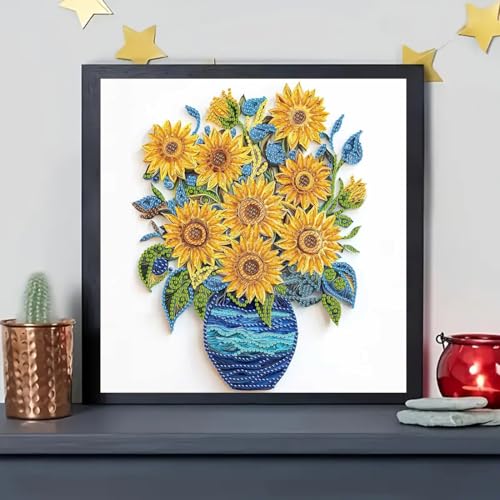 Diamond Art Kits for Adults Beginner,Sunflower Vase Diamond Painting Kits - color: SH6014