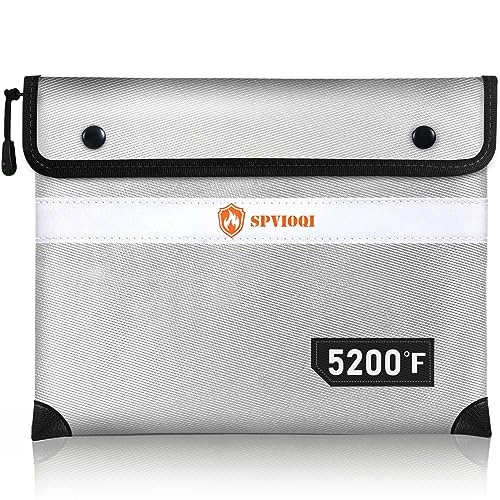 Upgraded Fireproof Document Bag 5200°F, 14.2” X 11” Waterproof Fireproof Bags with Zipper, 8 Layers of Heat Insulated Materials, Fireproof Money Bag for Cash, Documents and Valuables fire bags - color: Silver Gray, size: 14.2" x 11"
