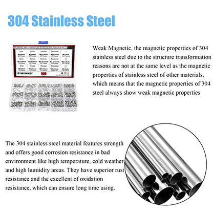 DYWISHKEY 600 PCS Metric M2 M2.5 M3, 304 Stainless Steel Flat Head Countersunk Socket Cap Bolts Screws Nuts Assortment Kit with Hex Wrenches - size: M2 M2.5 M3