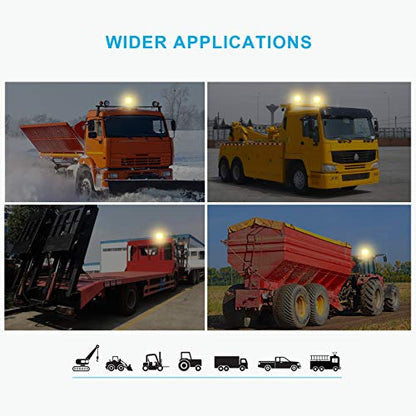 Agrieyes W08 Wierless Amber LED Beacon Lights, Magnetic Base Strobe Lights - color: Round Amber