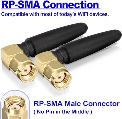 FPV Small WiFi Antenna 2.4GHz Wireless Module Omni Directional Thumb Antenna mmdvm Network Router Antenna RP SMA Male TX RX Mini RHCP Racing Drone Antenna for Multicopter WiFi USB Adapter - 2Pack - style: Pack of 2