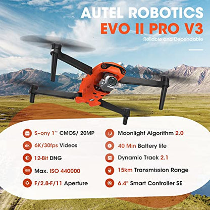 Autel Robotics EVO 2 Pro V3 w/Son-y 1" CMOS Sensor & 6K HDR Video - color: Orange