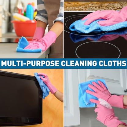 TEAWOO Blue Microfiber Towels Bulk-400 Pack, Cleaning Cloths Bulk - color: Blue, size: 400 Pack