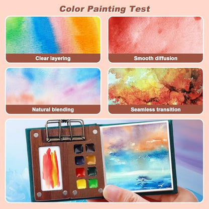 Mini Watercolor Paint Set, 8 Color Pigments - color: 8 Colors