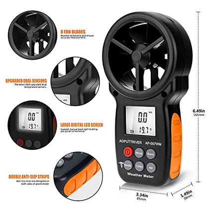 Anemometer,Digital Barometer Air Flow Wind Meter 16-Group Pressure Records - color: AP-007-WM Barometer