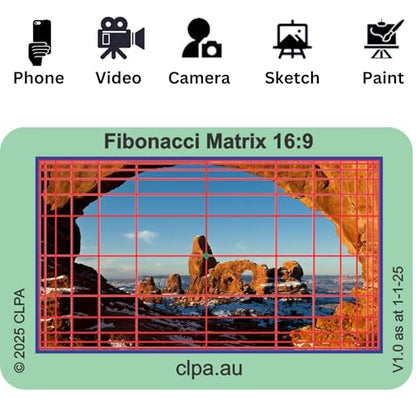 Fibonacci Directors Viewfinder Set, 4 Layouts, 12 Cards - size: Set - Fiboancci Viewers