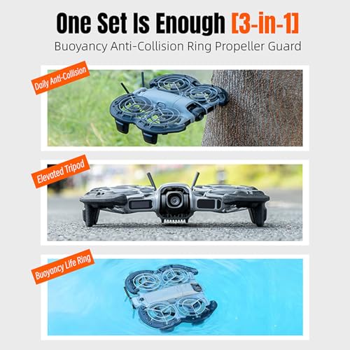Propeller Guard Protector Bumper Ring for DJI NEO2 Drone, Protection Floatation Collision Guard, Buoyancy Propellers Blades Protective Prop Bumper Cover Case Compatible with NEO2 (Black) - color: Black