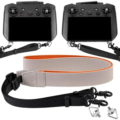 Lanyard for DJI RC & RC 2 & RC Pro Controller, DJI Mini 4 Pro Lanyard RC Neck Strap, Soft Leather Lanyard Compatible with DJI Flip/Mini 3 / Mavic 3 / Air 3S / Remote Controller Accessories(white) - color: White