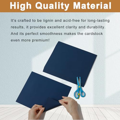 Silunkia 40 Sheets Navy Blue Cardstock 8.5 x 11 Crafts Paper 75lb - color: Navy Blue