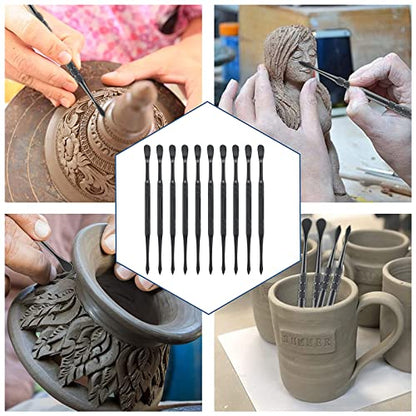 suiwotin 10PCS Wax Carving Tool, Stainless Steel, Black - color: Black - 10PCS
