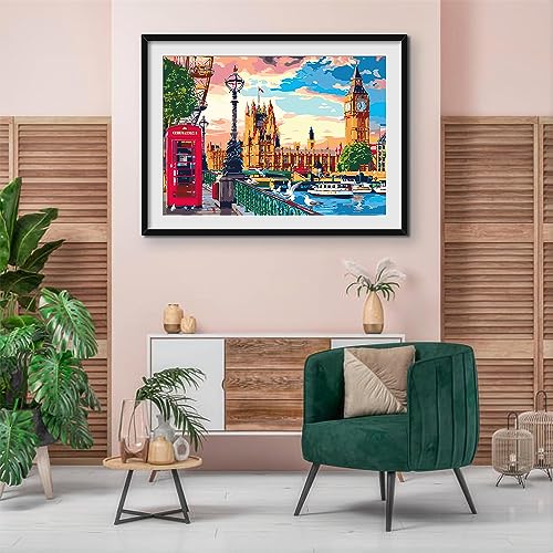 QUITEDEW Big Ben Paint by Number Kit for Adults Beginner 16x20 Inch - color: A7-big ben