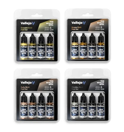 Vallejo - Celestial Violet Set, True Metallic Metal, 4 Bottles x 0.6 fl.oz. - color: Celestial Violet