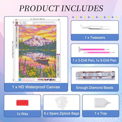 Diamond Art Kits for Adults, Sunset Diamond Painting Kit, 12 x 16 Inch - color: CYDP1P05