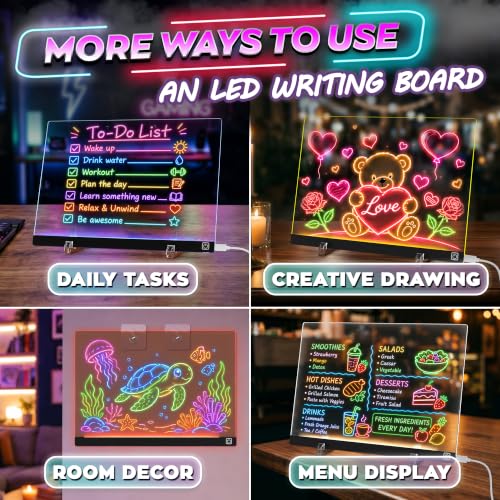 16 in LED Drawing Board; Corded and Non-Rechargeable (Black) - color: Black