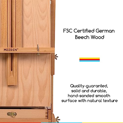 MEEDEN Portable French Sketchbox Art Easel: Foldable Standing Field Easel - color: Natrual