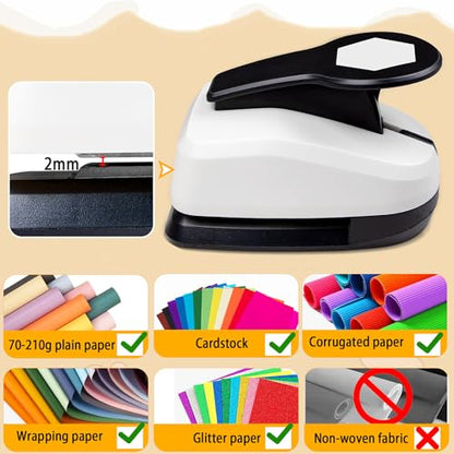 Hexagon Paper Punch, Hexagon Punch 1.97 Inch for Scrapbook DIY Arts Project - style: Hexagon
