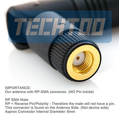 TECHTOO 9dBi Omni WiFi Antenna with RP-SMA Connector for Wireless Network Router/USB Adapter/PCI PCIe Cards/IP Camera/Wireless Range Extender(2-Pack) - color: RP-SMA Plug 2Pack
