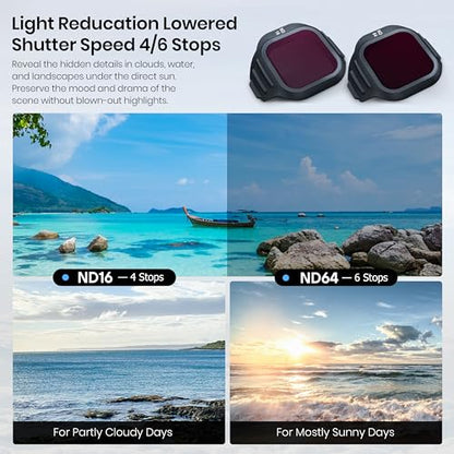 STARTRC Filter Set for DJI Mini 5 Pro Accessories, 4 Pack Light Pollution Reduction Filter/ND16/64/CPL Mini 5 Pro Drone Lens Filters, Multi Coated HD Optical Glass - style: 4 pack LPR/ND16/64/CPL