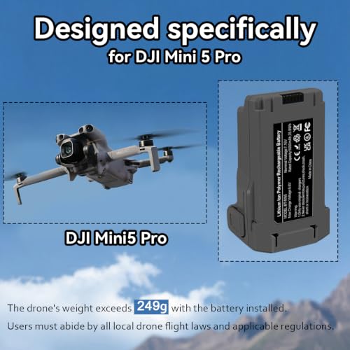 Intelligent Flight Battery Plus for DJI Mini 5 Pro 5000mAh 47 Mins Flight Time Upgrade 2026 - style: 1 Pack Battery
