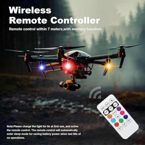 Flyant Wireless Led Strobe Lights with Remote Control,8 Colors Waterproof Anti-Collision USB CharingLed Warning Light,Wireless Led Lights for Car Drone Truck Motorcycle Aircraft Bike (8PC) - color: 8PC