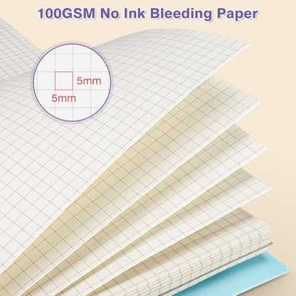 Graph Paper Notebook 8.5" X 11": 5 Subject Graphing Notebook with Dividers - color: Purple