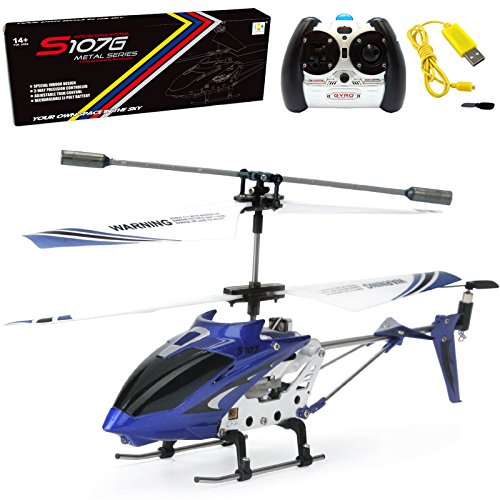 Cheerwing S107/S107G Phantom 3CH 3.5 Channel Mini RC Helicopter with Gyro Blue - color: Blue