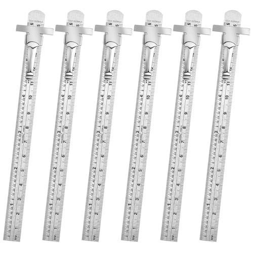6 Pc Pocket Ruler with Detachable Clip,Precision Pocket Ruler 6 Inch 15 cm
