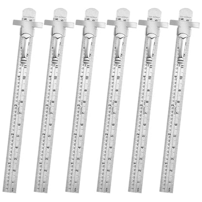 6 Pc Pocket Ruler with Detachable Clip,Precision Pocket Ruler 6 Inch 15 cm