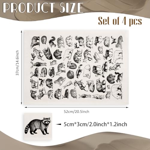 EVERJOYCRAFT 4pcs Underglaze Transfers for Pottery Animals Ceramic Decal - color: Forest Animals