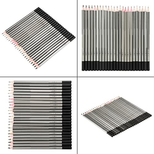 24PCS Drawing Pencils Set Graphite Pencils 2B 4B 6B
