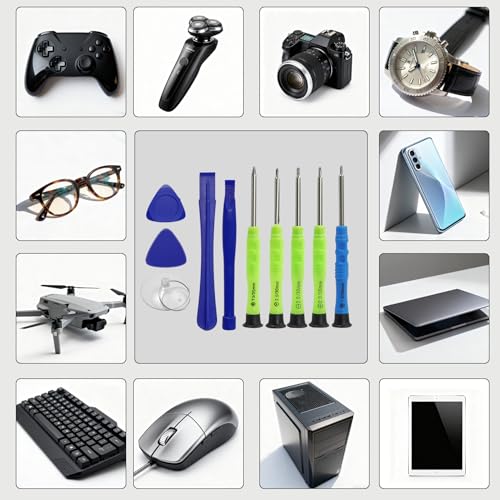 10 Piece Opening Pry Tool Repair Kit with Screwdriver Plastic Spudger for Laptop Computer Tablets Ipad Electronics iPod Touch