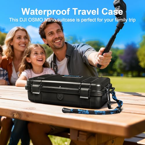 Lekufee Travel Waterproof Hard Case for DJI Osmo Nano Camera, Standard Combo, and Accessories - Black(Bag & Case Only)