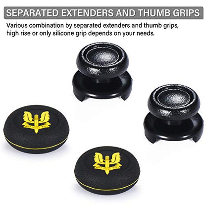FPS Thumbstick Extender & Printing Rubber Silicone Grip Cover 2 Sets for PS5 & PS4 Controller (SAS Who Dares Wins) - color: 5