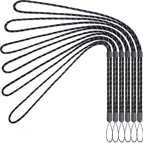 Foshine Lanyards 6pcs Adjustable Neck Lanyard Black for ID Badge - color: 6 Black