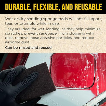 Dura-Gold 36 Grit 4-Sided Hand Sanding Block Sponges, 3.9" x 2.75" x 1" - style: 36 Grit
