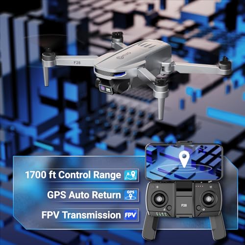 Contixo F28 GPS Drone with Camera for Adults Beginners, Foldable FPV Drone with Auto Follow, One Key Return, Waypoint Flight, Selfie Mode, 23 Min Flight Time, Carrying Case, No FAA Registration - style: F28