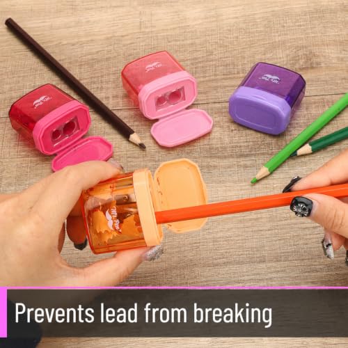 Mr. Pen- Manual Pencil Sharpener, 4 Pack, Colorful, Dual Holes - color: Candy Bloom, size: 4 Pack