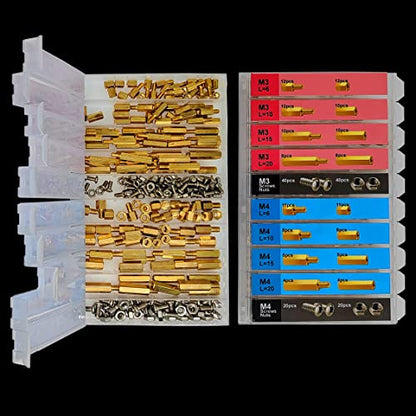 EEEEE (M2 M2.5 M3 M4) 572pcs Standoff Kit Standoff Screws Motherboard Circuit Board Standoff Assortment Nuts Male Female Hex Brass spacers & standoffs PCB standoffs Assortment Hex Spacer