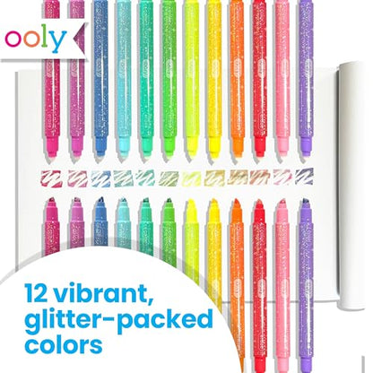 Ooly Make No Mistake Glittery Erasable Markers, Set of 12 - color: Erasable Glittery
