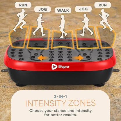 Lifepro HexaPlate Lite Compact Vibration Plate with Magnetic Acupoints - color: Red