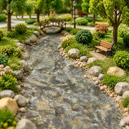 5Pcs 11.8 X 8.7 Artificial Water Wave Effect Stickers, DIY Ripple Water Effect Sheet, Fake River Scenery Effect Stream Pattern Sticker for Lake Scene Home Sand Table Model Decoration