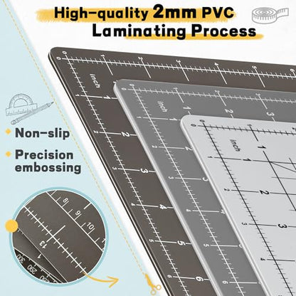 Self Healing Cutting Mat 18" x 12", A3 Double-Sided for Sewing & Quilting - color: Slate Gray, size: A3:18‘’x12‘’