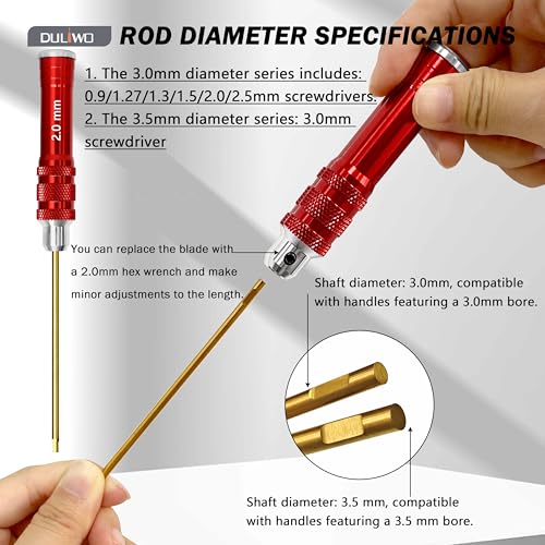 RC Hex Driver Screwdriver Bits 0.9–3.0mm Replacement 7PCS - color: 7-pcs Ti-coated Bits