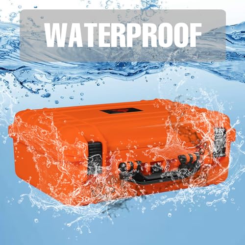 Jack Boss Waterproof Hard Camera Case with Pre-cut Foam,Orange - color: ORANGE