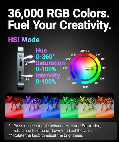 Portable LED Camera Light RGBWW Video Lights for Photographers, Creators - style: 5in1 Combo