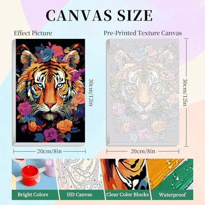 Camocin 4 Pack Framed Paint by Numbers Kit for Adults with Wooden Easel - color: LBOP4PF05