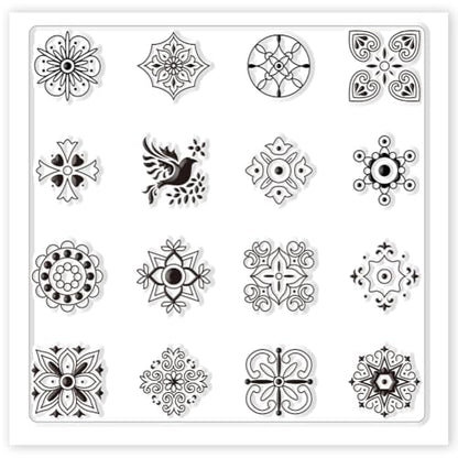CHGCRAFT Polymer Clay Texture Sheets Boho Polymer Clay Texture Mat Silicone Texture Stamp Clay Modeling Pattern Pad Silicone Clay Texture Mat for Making Earrings Jewerly 5.5x5.5inch - style: Boho